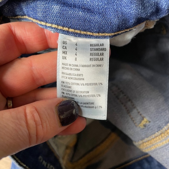 American Eagle High Rise Legging Distressed Size 4 - Picture 6 of 10